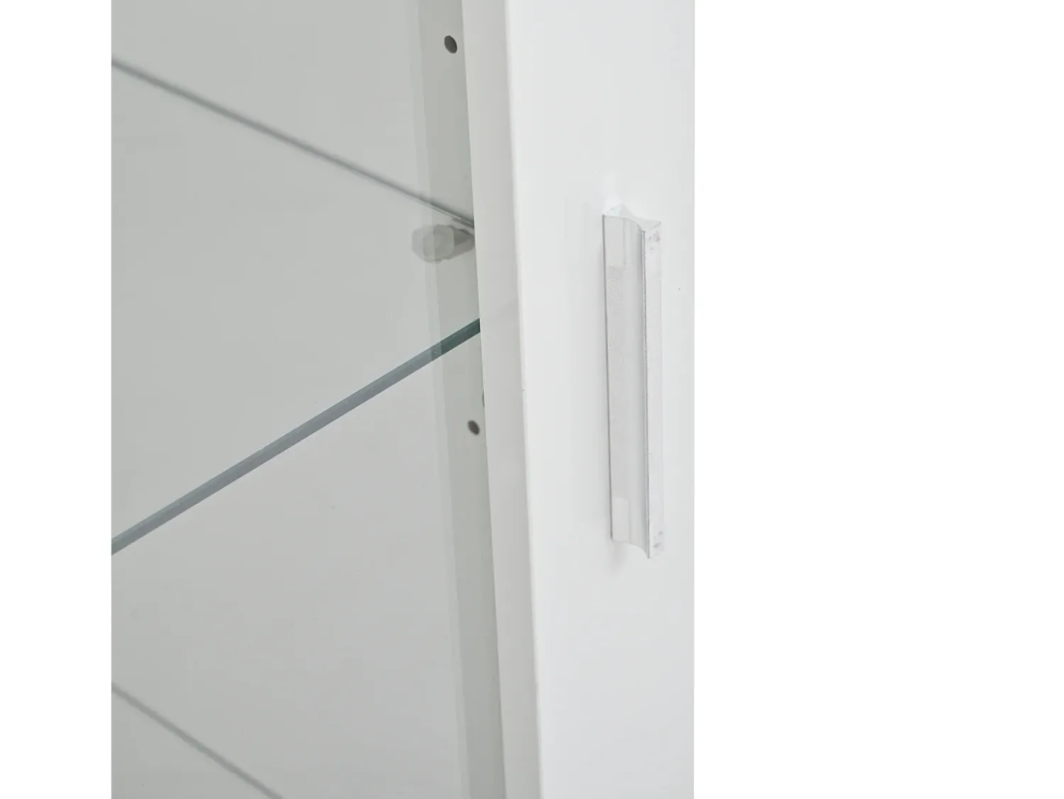 New ModernLuxe Vitrina envernizada brilhante 50x40x160 cm - con iluminação LED - Porta de acrílico+1 gaveta - Prateleiras de vidro - Painéis de partículas - Branco