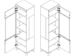 Vitrina*Petits-Meubles Vitrina LED de 1 porta Ruben White Branco