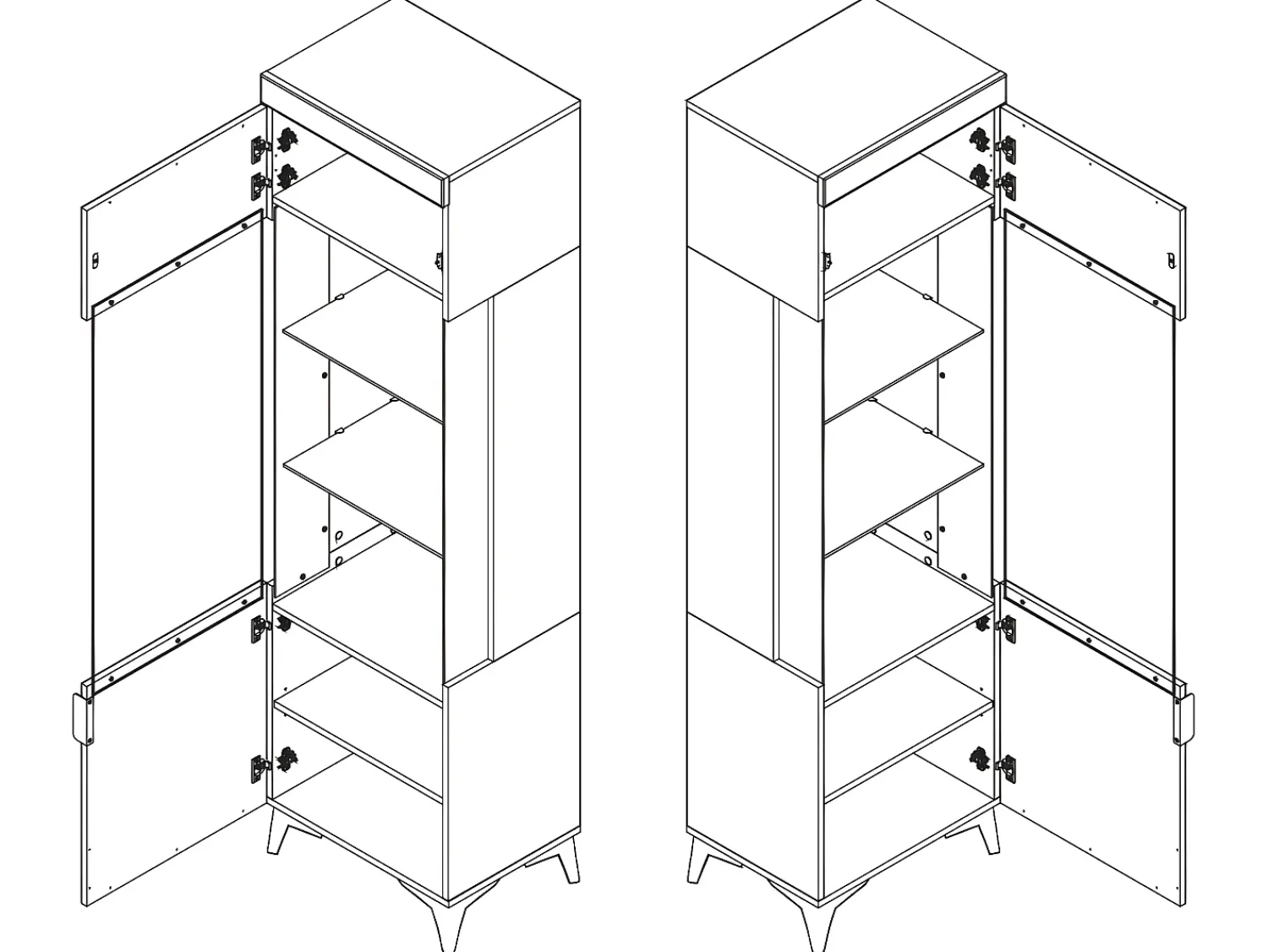 Vitrina*Petits-Meubles Vitrina LED de 1 porta Ruben White Branco