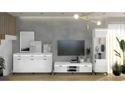 Vitrina*Petits-Meubles Vitrina LED de 1 porta Ruben White Branco
