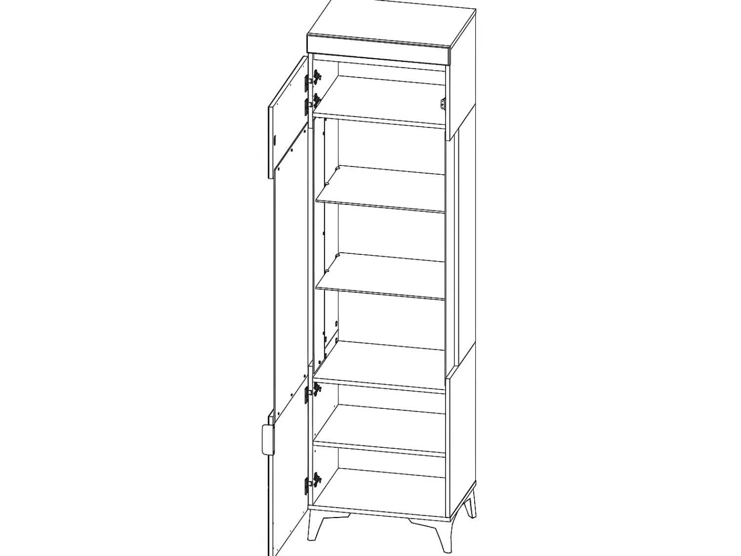 Vitrina*Petits-Meubles Vitrina LED de 1 porta Ruben White Branco