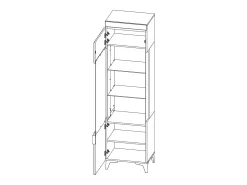 Clearance Petits-Meubles Vitrina LED de 1 porta Ruben Wood Natural claro