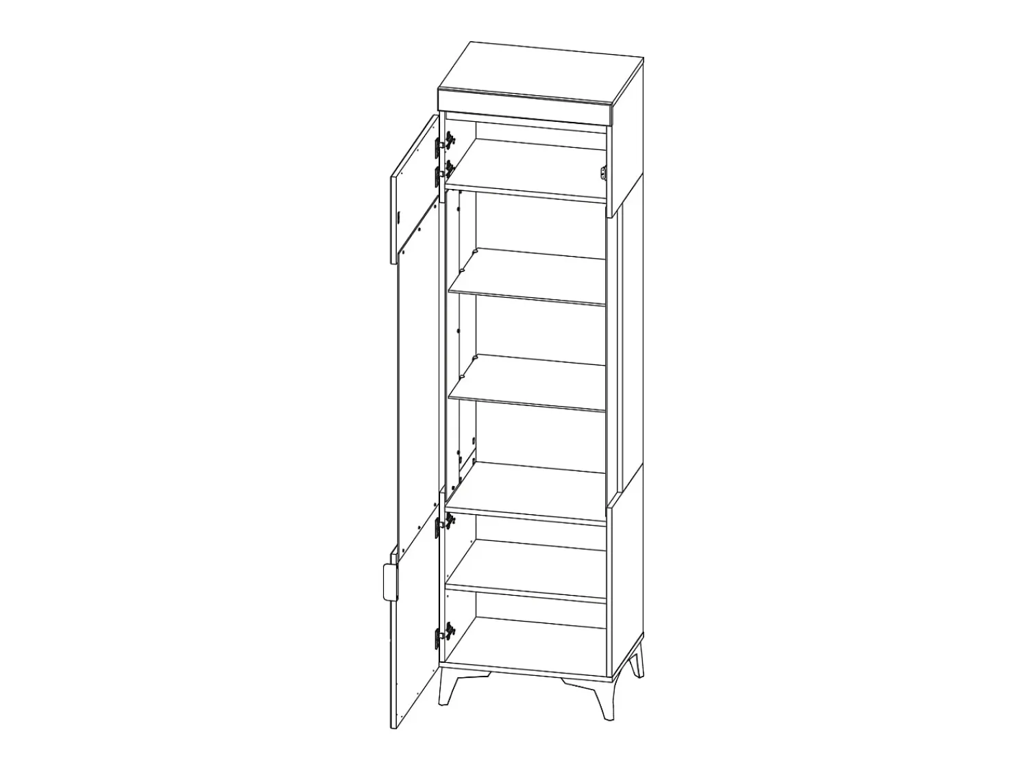 Clearance Petits-Meubles Vitrina LED de 1 porta Ruben Wood Natural claro