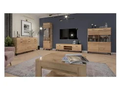 Clearance Petits-Meubles Vitrina LED de 1 porta Ruben Wood Natural claro