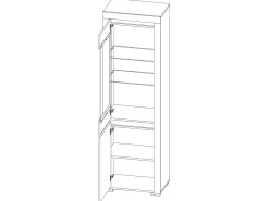 Vitrina*Petits-Meubles Vitrina LED de 2 portas Kasla White Branco