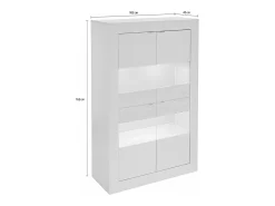 Vitrina*Vente-unique Vitrina LED design - 4 portas - lacado COMETE Branco