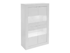 Vitrina*Vente-unique Vitrina LED design - 4 portas - lacado COMETE Branco