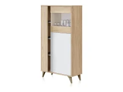 Online duehome Vitrina Lira Blanco Artik (Blanco Mate) - Roble Canadian Natural claro
