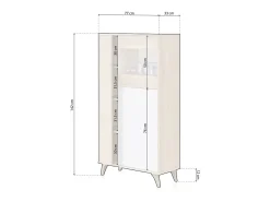 Online duehome Vitrina Lira Blanco Artik (Blanco Mate) - Roble Canadian Natural claro