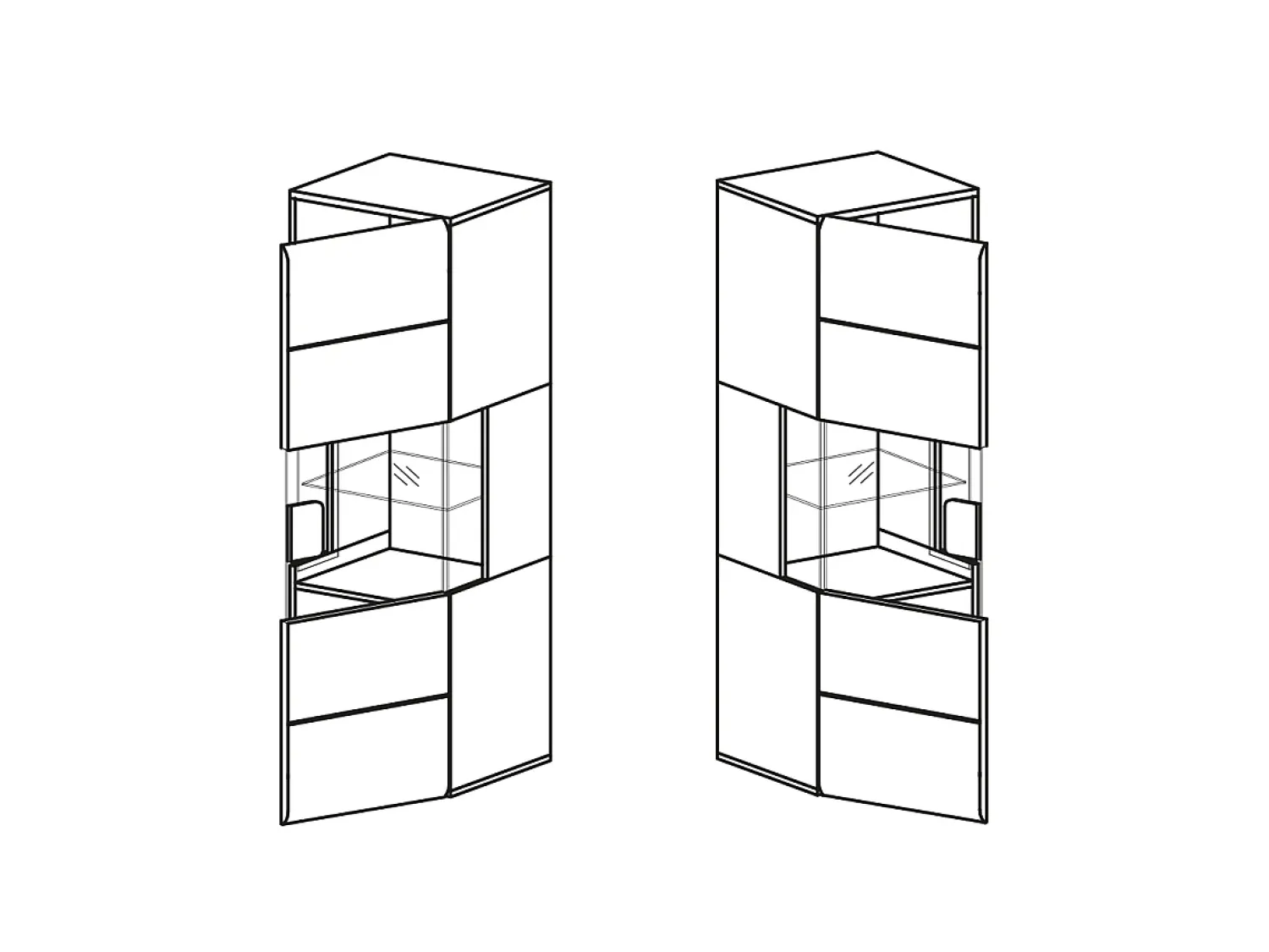Clearance Petits-Meubles Vitrina mural de 1 porta com LED Jules Cinza e Madeira Cinzento