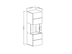 Clearance Petits-Meubles Vitrina mural de 1 porta com LED Jules Cinza e Madeira Cinzento