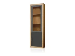 Hot duehome Vitrina Nuka 2 portas Cambria - Grafito Castanho