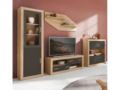 Hot duehome Vitrina Nuka 2 portas Cambria - Grafito Castanho