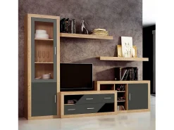 Hot duehome Vitrina Nuka 2 portas Cambria - Grafito Castanho