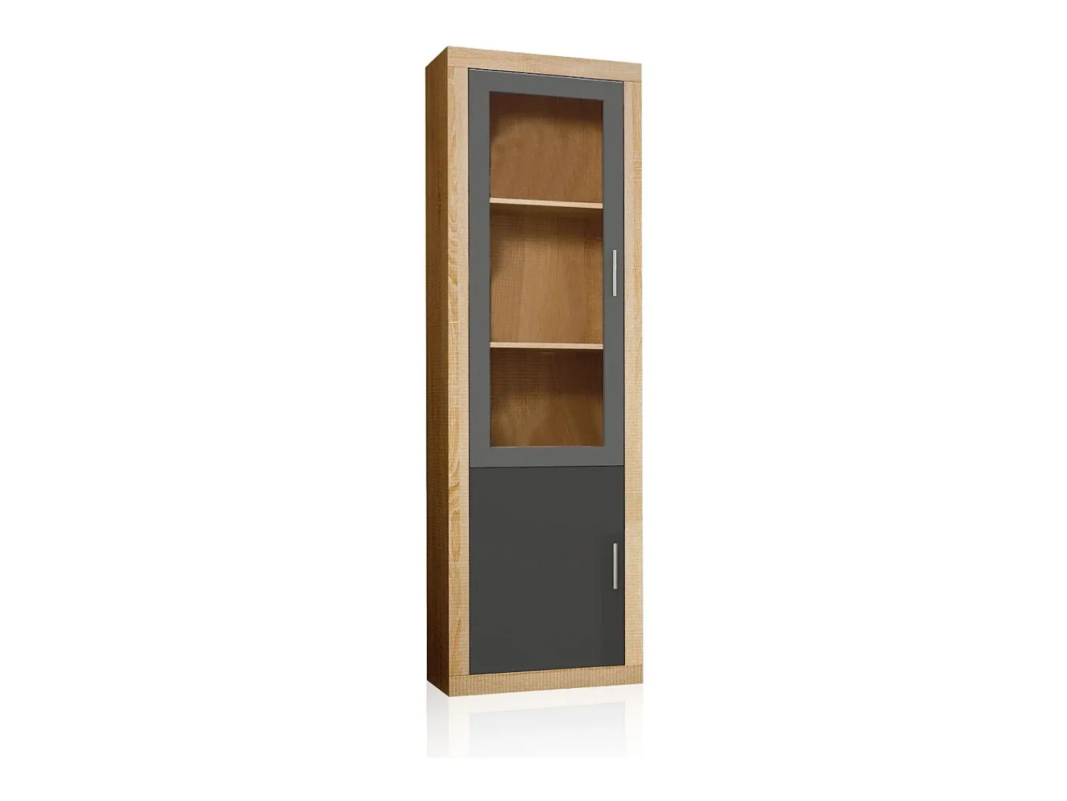 Hot duehome Vitrina Nuka 2 portas Cambria - Grafito Castanho