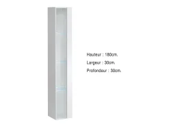 Price Factory vitrina suspensa branca com 1 porta de vidro e iluminação LED inclusa. Coleção SWITCH.^ Vitrina