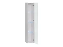Price Factory vitrina suspensa branca com 1 porta de vidro e iluminação LED inclusa. Coleção SWITCH.^ Vitrina