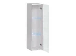 Vitrina|Price Factory Vitrina suspensa branca pequena com 1 porta de vidro e iluminação LED inclusa. Coleção SWITCH. Branco