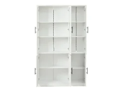 Vitrina*ModernLuxe Vitrina 121,5x41x200 cm - con iluminação LED - 6 portas - prateleiras ajustáveis - MDF - Branco