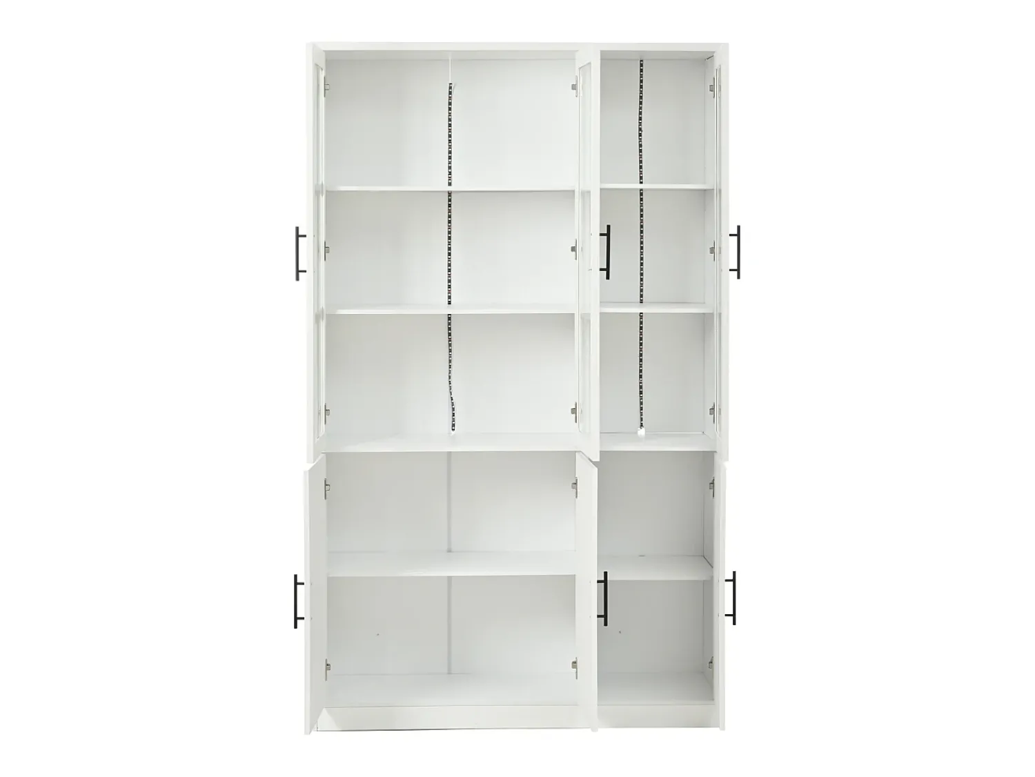 Vitrina*ModernLuxe Vitrina 121,5x41x200 cm - con iluminação LED - 6 portas - prateleiras ajustáveis - MDF - Branco