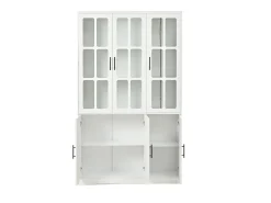 Vitrina*ModernLuxe Vitrina 121,5x41x200 cm - con iluminação LED - 6 portas - prateleiras ajustáveis - MDF - Branco
