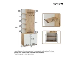 Vitrina*DripeX Vitrine - 5 prateleiras e 2 portas - com cabides - carga máx 80kg - painel de partículas - 75x33x180cm Natural claro