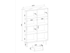 Vitrine : Carvalho Vicenza, 107 x 163 x 39 cm^ Vitrina