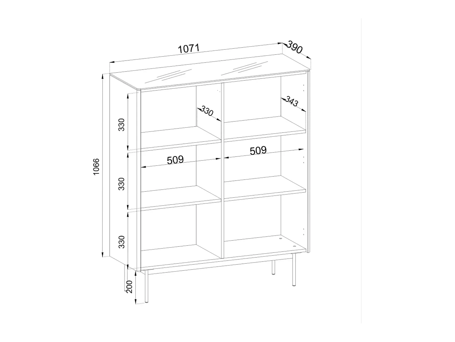 Vitrine : Carvalho Vicenza, 107 x 126 x 39 cm^ Vitrina