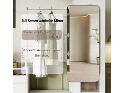 New DripeX Vitrine 1 porta de vidro 6 em 1 - com LED, Espelho, móvel de sapatos de abater, penteadeira, 2 gavetas - 163x35x161cm Branco