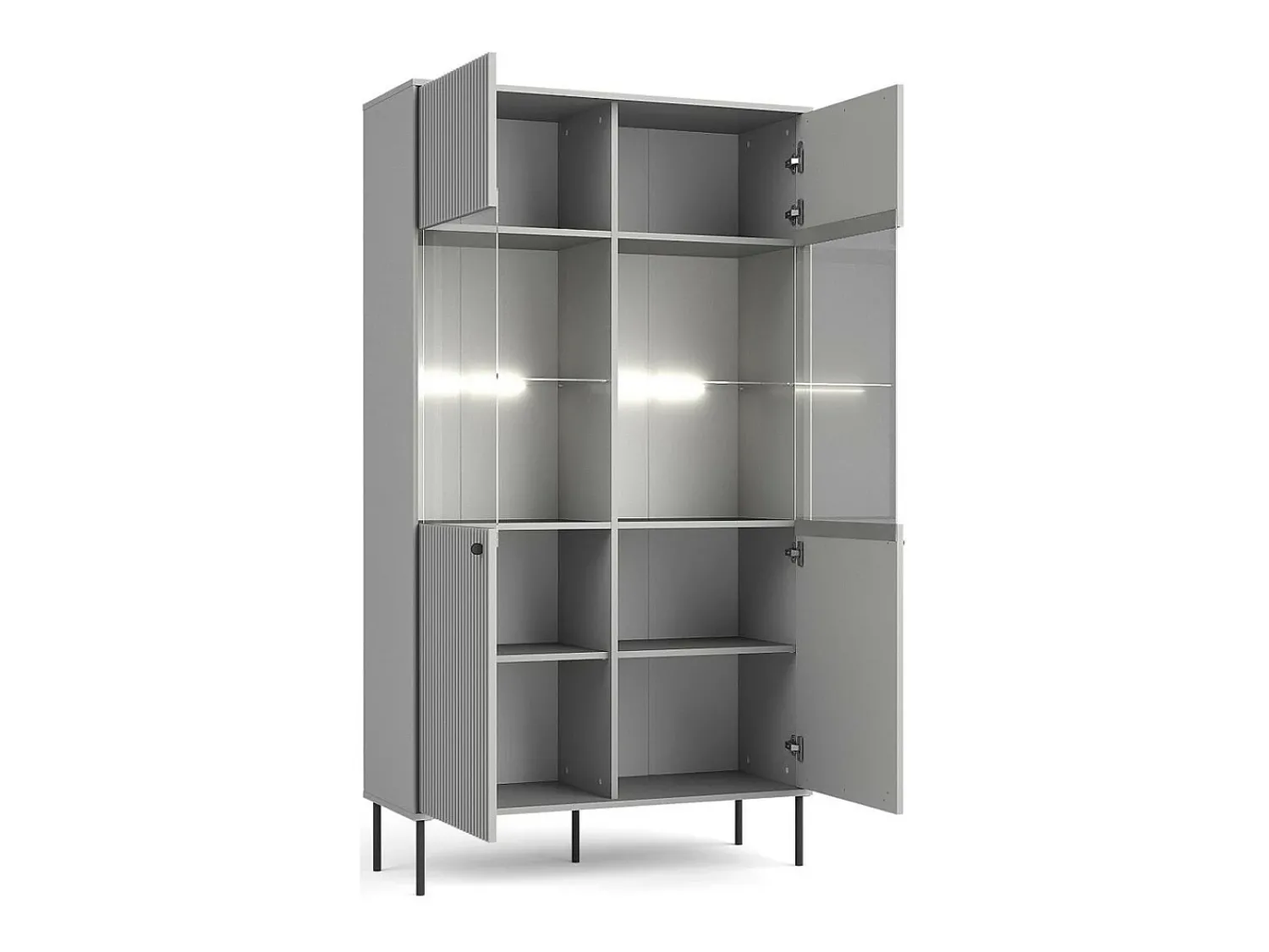 Vitrina*Meublorama Vitrine 2 Portes - Collection ISIS coloris gris Cinzento