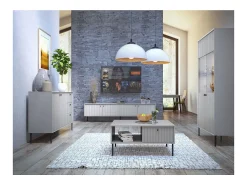 Vitrina*Meublorama Vitrine 2 Portes - Collection ISIS coloris gris Cinzento