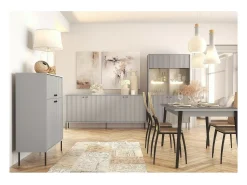 Vitrina*Meublorama Vitrine 2 Portes - Collection ISIS coloris gris Cinzento