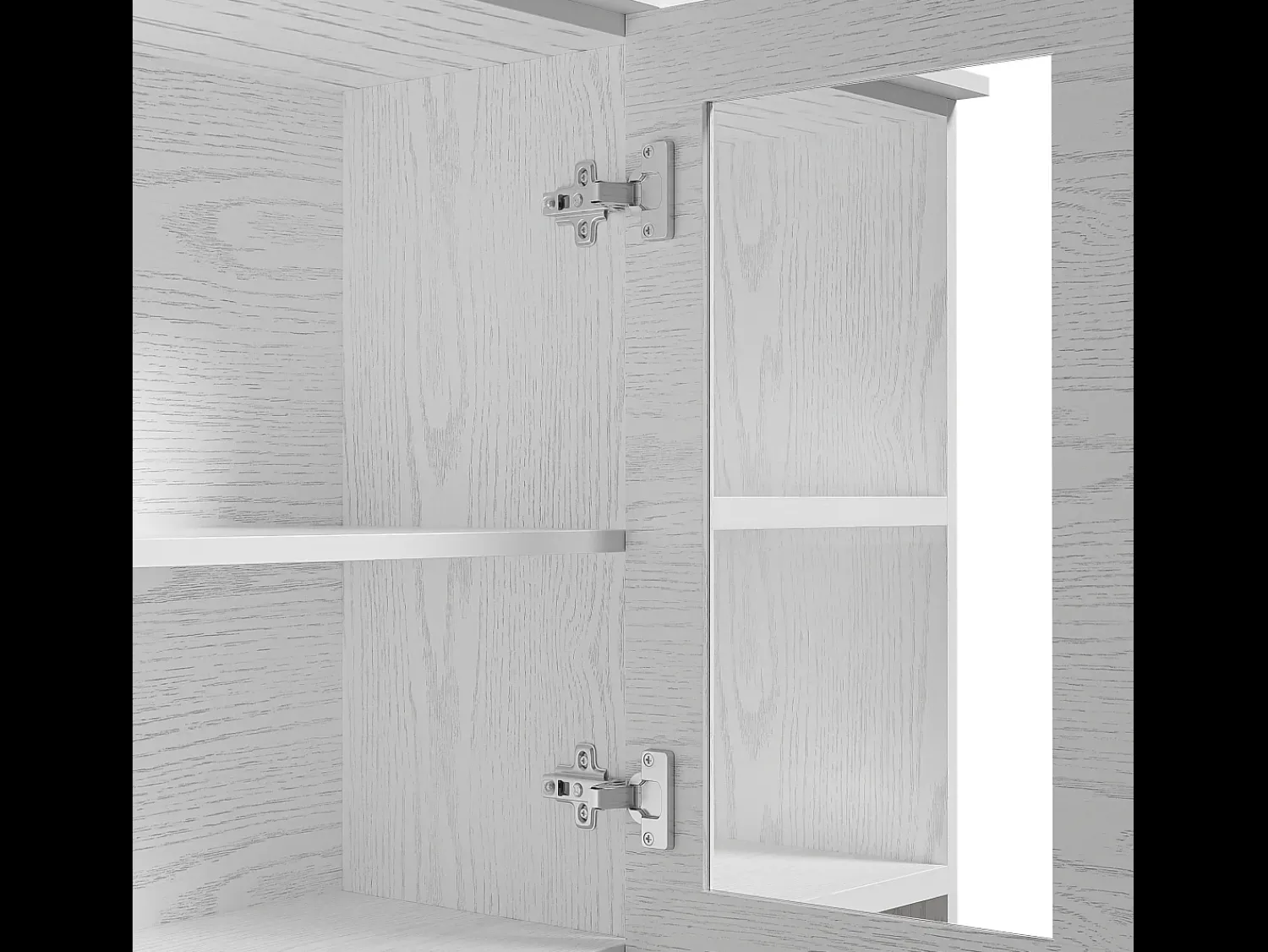 Best ModernLuxe Vitrine A 190 cm - 5 portas 1 gaveta 3 compartimentos - aglomerado - Branco