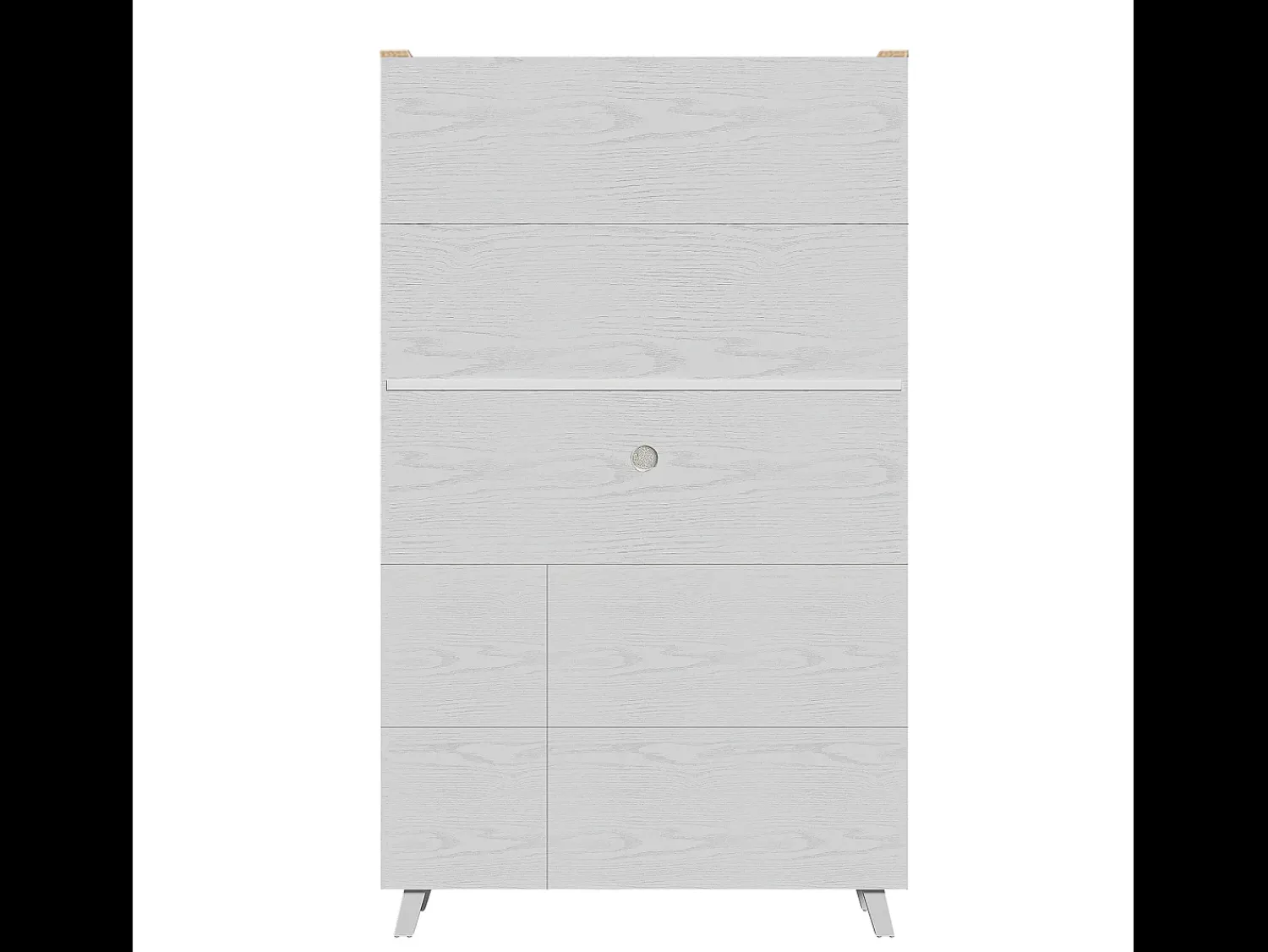 Best ModernLuxe Vitrine A 190 cm - 5 portas 1 gaveta 3 compartimentos - aglomerado - Branco
