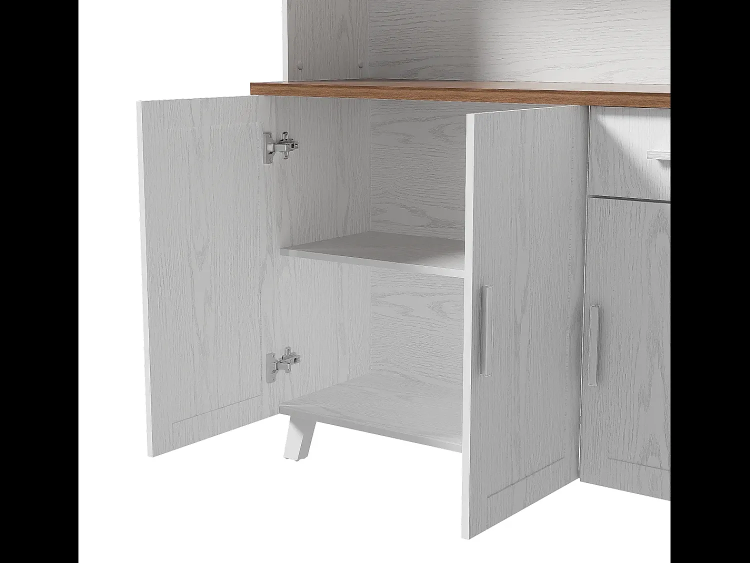 Best ModernLuxe Vitrine A 190 cm - 5 portas 1 gaveta 3 compartimentos - aglomerado - Branco
