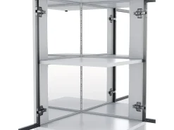 Vitrina|Merax Vitrine alta - 42 x 44 x 205 cm - com LEDs + porta de vidro + painel traseiro espelhado - aglomerado - branca Branco