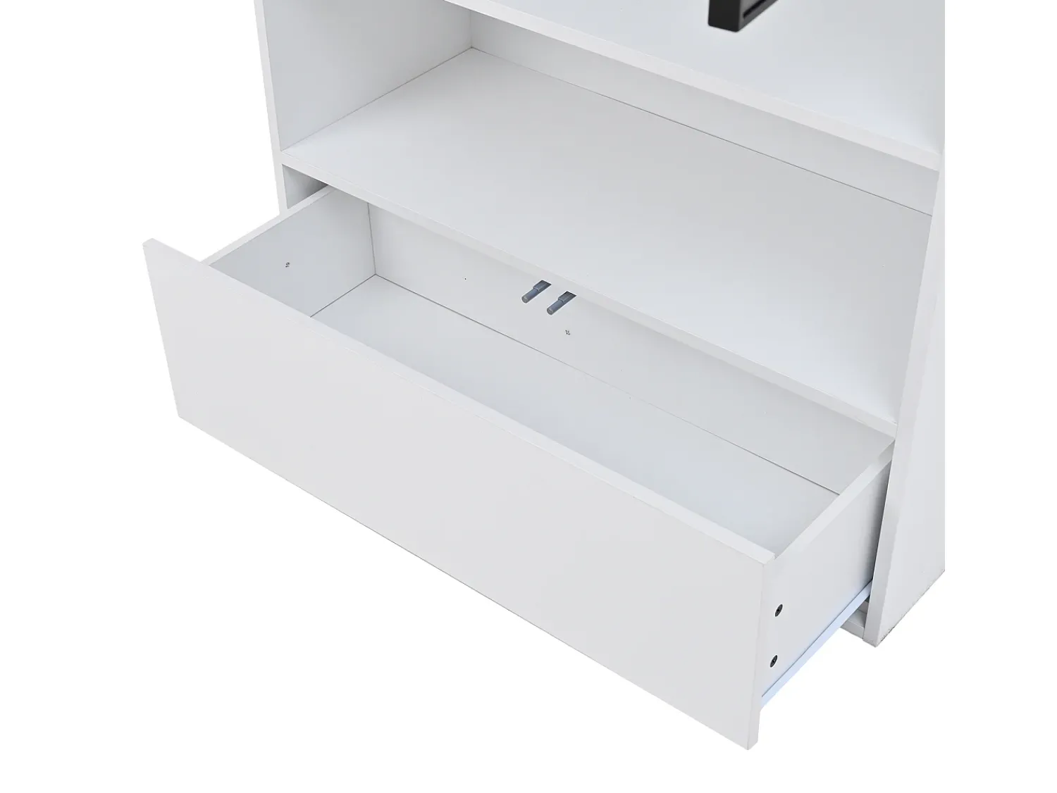 Vitrina|Hauss Spole Vitrine alta branca de 80x34x180 cm com gaveta, portas de vidro e iluminação LED. Branco