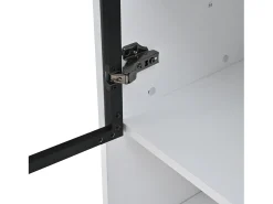 Vitrina|Hauss Spole Vitrine alta branca de 80x34x180 cm com gaveta, portas de vidro e iluminação LED. Branco