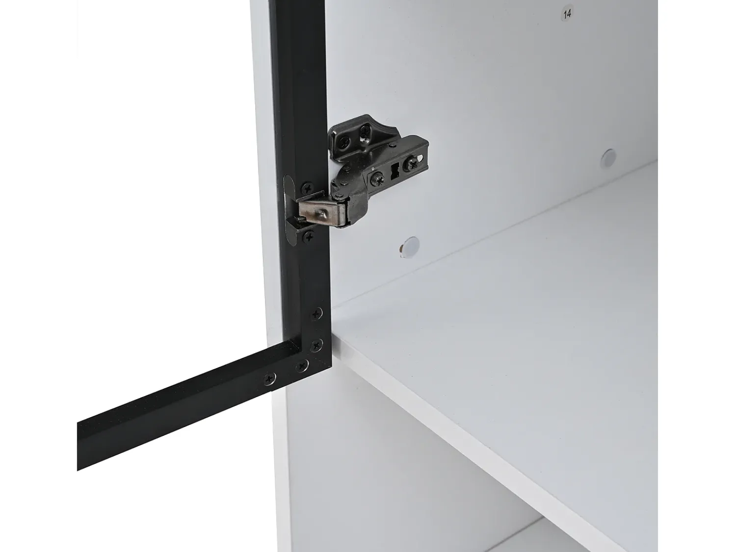 Vitrina|Hauss Spole Vitrine alta branca de 80x34x180 cm com gaveta, portas de vidro e iluminação LED. Branco