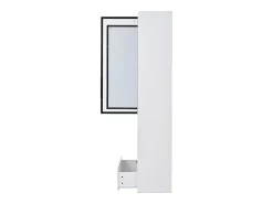 Vitrina|Hauss Spole Vitrine alta branca de 80x34x180 cm com gaveta, portas de vidro e iluminação LED. Branco