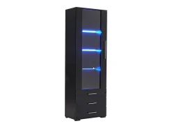 Hauss Spole Vitrine alta com 3 gavetas e 1 porta em acrílico, estrutura em MDF lacado , LED incluído - 60x35x180cm^ Vitrina