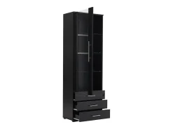 Hauss Spole Vitrine alta com 3 gavetas e 1 porta em acrílico, estrutura em MDF lacado , LED incluído - 60x35x180cm^ Vitrina