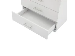 Vitrina*Hauss Spole Vitrine alta com 3 gavetas e 1 porta, estrutura em MDF lacado , LED incluído - 60x35x180cm Branco