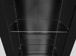 Discount Hauss Spole Vitrine alta com 3 prateleiras de vidro, corpo em MDF lacado , LED incluído - 55x38x166cm Preto