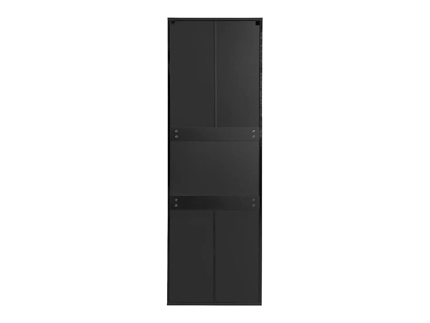 Discount Hauss Spole Vitrine alta com 3 prateleiras de vidro, corpo em MDF lacado , LED incluído - 55x38x166cm Preto