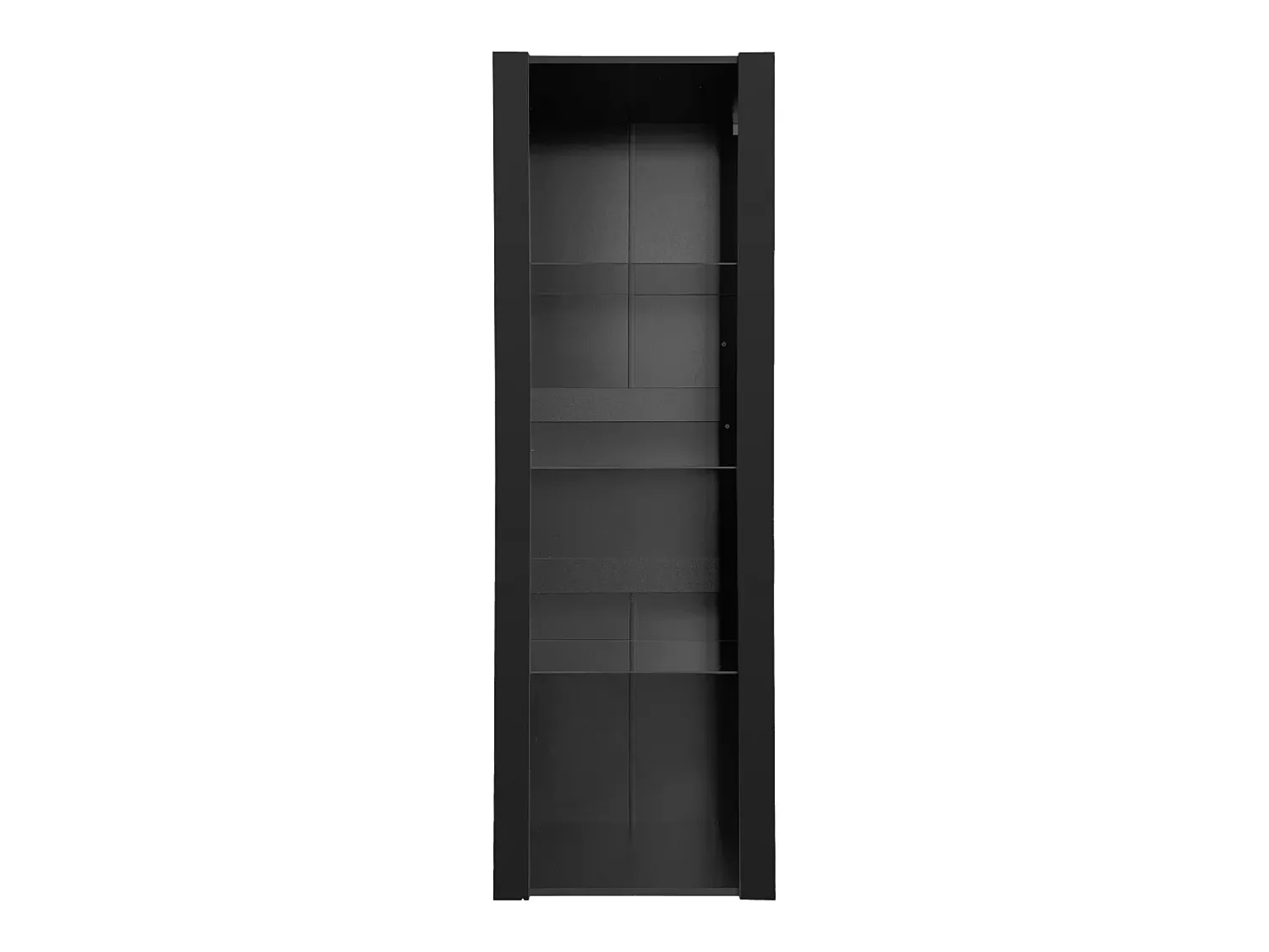 Discount Hauss Spole Vitrine alta com 3 prateleiras de vidro, corpo em MDF lacado , LED incluído - 55x38x166cm Preto