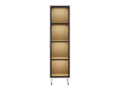 Vitrina|Merax Vitrine alta de vidro - 40 x 40 x 170 cm - com portas + LEDs + prateleiras - aglomerado - branca Branco