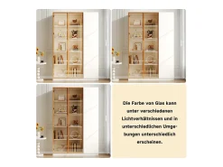 Vitrina|Merax Vitrine alta de vidro - 110 x 35 x 165 cm - com 3 portas + LEDs + prateleiras ajustáveis - MDF - branca Branco
