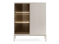 Vitrina* Vitrine AMBIHOME ANNA 02 - Caxemira, C104xA126xP39cm Bege