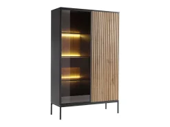 Vitrina* Vitrine AMBIHOME ANNA 01 - Carvalho Wotan, C104xA166xP39cm Castanho